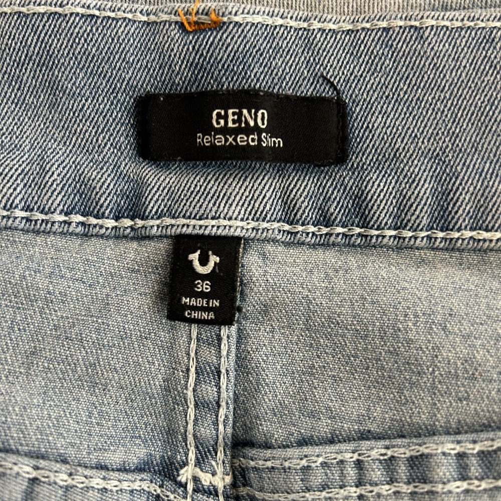 True Religion Light Wash Geno Relaxed Slim Blue Jeans Size 36 - Picture 5 of 7